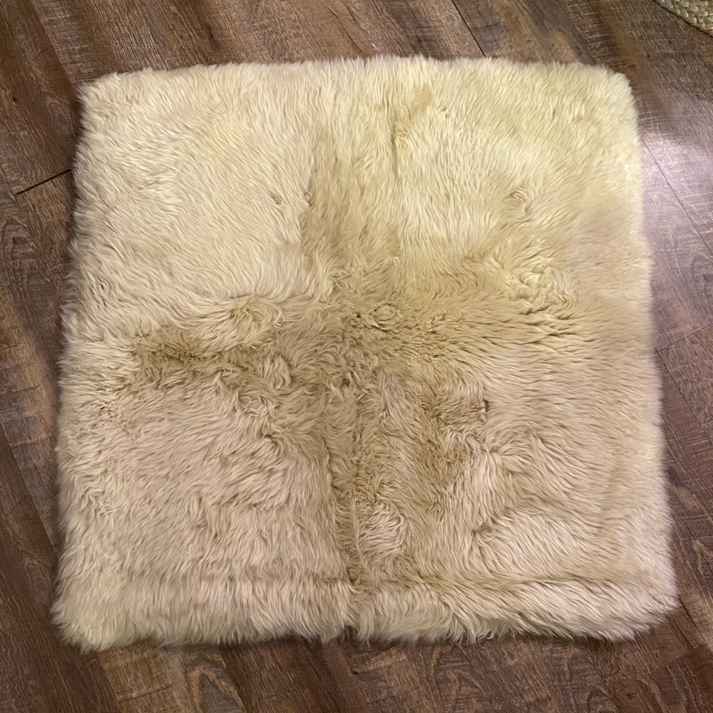 Luxurious Faux Fur Cream Accent Pillow